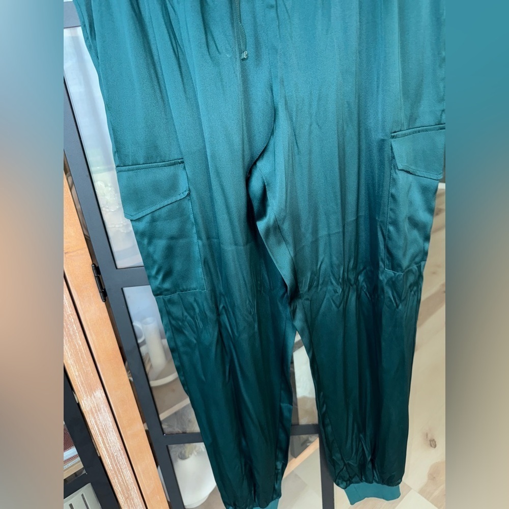 CAMI NYC Silk lace tank top joggers pants trousers pine emerald elsie set - Picture 8 of 12